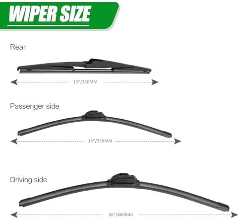 Windshield Wiper Blades compatible with 2013-2018 Hyundai Santa Fe/Fe XL