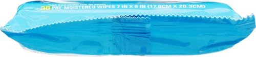 Windex Wipes Glass Cleaning, Pre-Moistened Glass and Surface Wipes to Clean Home Surfaces, Household Essentials, Original Scent, 38 Count (Pack of 2)