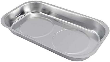 Edward Tools 9.5” Large Rectangle Magnetic Tray - Magnetic Parts Tray for Screws, Nut, Bolts, Small Tools - Great for Mechanics, DIY - Heavy Duty Stainless Steel - Extra Strength Magnet
