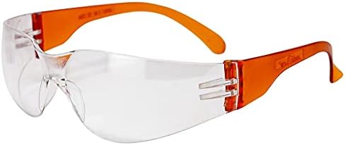 BISON LIFE Clear/Orange Safety Glasses for Men & Women, ANSI Z87.1,144 Pack