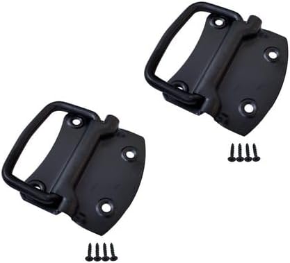 QCAA Ring Pull Chest Handle for Box Lift Door Chest, 3", Black, Made in Taiwan, 2 Pack