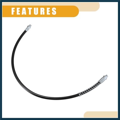 2 Pcs 31 Inch Universal 1/8" NPT Grease Gun Flex Hose - Trailer Flex Grease Hose Extension Non-Slip - Metal Black Automotive Parts