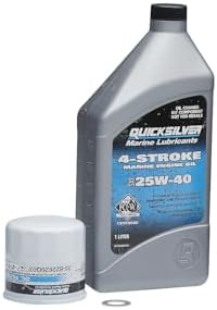 Quicksilver 4-Stroke Oil Change Kit – for Mercury Outboard Engines – 15, 20, 25, 30, 40, 50, 60, 75, 90, 115, 150, 175, 200, 225, 250, 300, 350, 400 HP