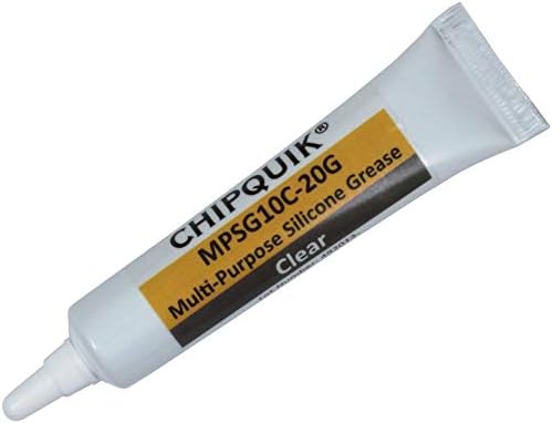 Chip Quik MPSG10C-20G Multi-Purpose Silicone Grease (Clear) 20g (0.7oz) Squeeze Tube for Precision Dispensing