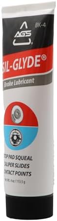 AGS SIL-Glyde 4 oz Tube Silicone Based Brake Assembly Lubricant for Eliminating Disc Brake Squeal - Moisture Proof, Heat Resistant, Rust and Corrosion Protector