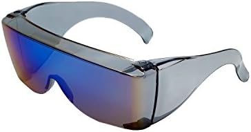 Calabria 3000 Fitover Safety Glasses with Uni-Lens – [Blue] Wrap Around Eye Protection | Anti-Fog Scratch Resistant | Protective Eyewear
