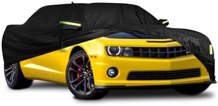 Waterproof Car Cover for Chevrolet Camaro 2010-2022 210T Outdoor Full Car Cover All Weather, 6 Layers Door for Snow Rain Dust