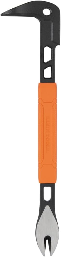 Klein Tools 66093 Nail Puller with Integrated Dimpler, Heavy-Duty Carbon Steel Cats Paw Pry Bar, 12-Inch