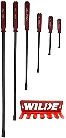 Wilde Tool HPB7/DB 7 Piece Hard Cap Pry Bar W/Rack Set