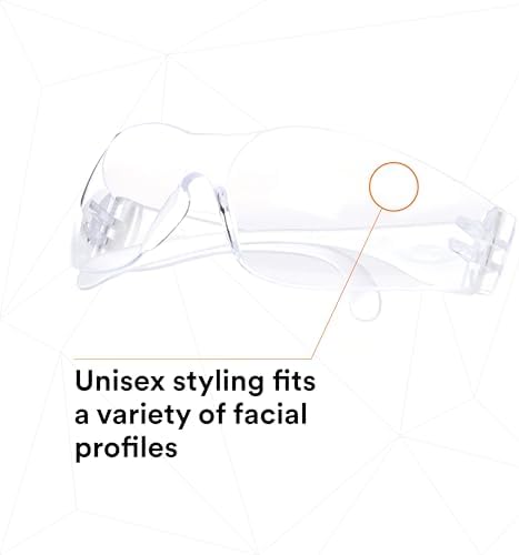 3M Safety Glasses, Virtua, ANSI Z87, Unisex, Clear Lens, Clear Frame