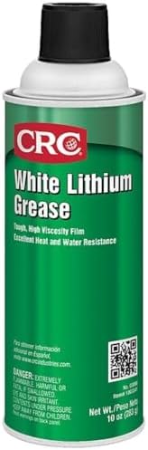 CRC White Lithium Grease 03080 – 10 Wt. Oz. Aerosol, High Viscosity General Purpose Grease