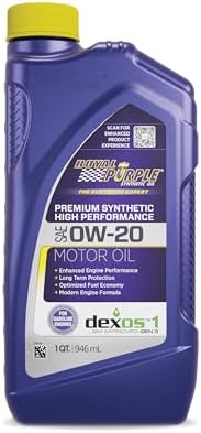Royal Purple (06020-6PK API-Licensed Heavy Duty SAE 0W-20 High Performance Synthetic Motor Oil - 1 Quart, (Case of 6)