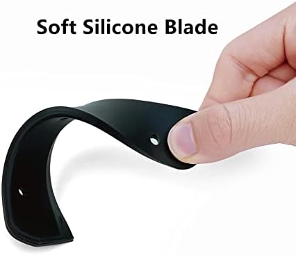 Super Flexible Silicone Squeegee, Auto Water Blade, Water Wiper, Shower Squeegee, 5.9'' Blade and 7.5'' Long Handle, for Car Windshield, Window, Mirror, Glass Door, Grey Black