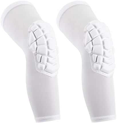 Basketball knee pads, compression leg covers for teenagers and adults, wrestling knee pads, football volleyball, pickleball, weightlifting knee pads (1 pair) (White, Small)
