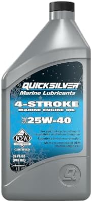 Quicksilver 25W-40 4-Stroke Marine Engine Oil, 1 Quart