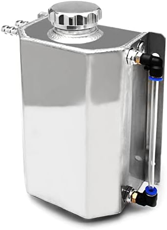 Universal Coolant Overflow Tank 2l Aluminum Coolant Radiator Overflow Reservoir Expansion Tank Silver