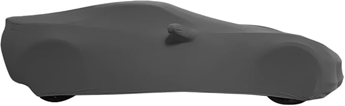 SR1 USA C7 Corvette Indoor Car Cover - Custom Fit Ultraguard Stretch Satin Dust Proof, High End with Storage Bag for 2014-2019 Stingray, Z51, Z06, Grand Sport Corvettes (Dark Gray)