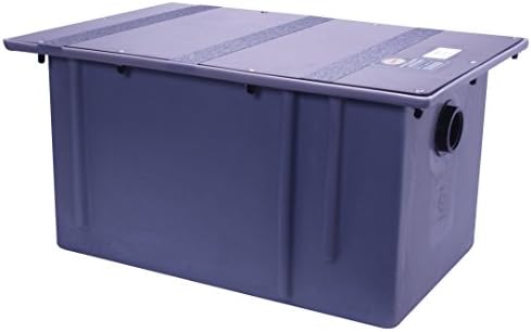 Zurn GT2702-15 Polyethylene Grease Trap 15 Gallons Per Minute 30 Pounds Capacity Grease Interceptor, Grease Interceptor,Grey