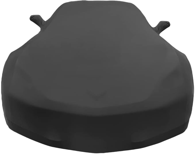 SR1 USA C7 Corvette Indoor Car Cover - Custom Fit Ultraguard Stretch Satin Dust Proof, High End with Storage Bag for 2014-2019 Stingray, Z51, Z06, Grand Sport Corvettes (Dark Gray)