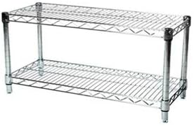 Shelving Inc. 12" d x 42" w Chrome Wire Shelving with 2 Tier Shelves, Weight Capacity 800lbs Per Shelf