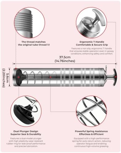 Grease Gun Replacement Tube is Compatible with Mil.Waukee.2646-20 2-SPD, 2446-21XC, 2446-20, Precision fit Threading, High-Density Iron Pipe, No Deformation, No Leakage