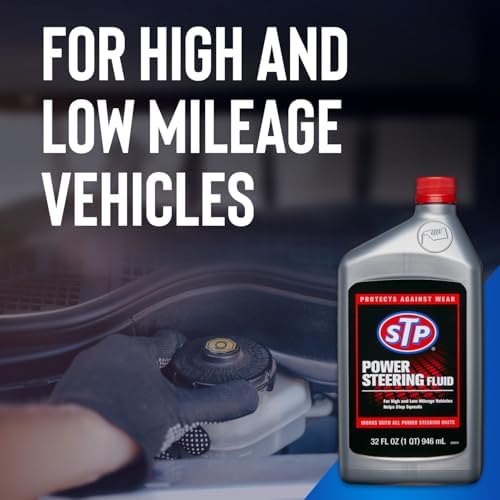 STP Power Steering Fluid, Steering Wheel Cleaner Protects Against Wear and Pump Breakdown in Cars and Trucks, 32 Oz, STP