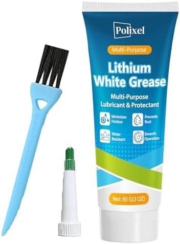 White Lithium Grease – Multi-Purpose Grease for Car Door, Hinges, Bearings, Gears, Sliding Track Auto Grasa De Litio, Rust & Waterproof Lubricant for Marine, Industrial & Household Use 3oz/85g