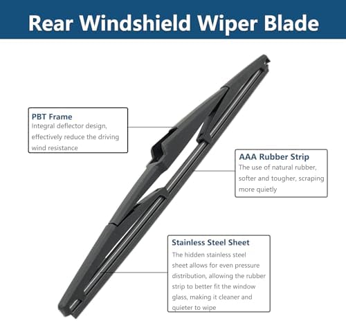 Rear Windshield Wipers Blade Arm Set for Chevrolet Spark 2013-2015, for Chevrolet Spark EV 2014-2016 Back Glass Wiper Arm Blade Replacements All Seasons Fit,Replacement OE: 95995875, 96688389