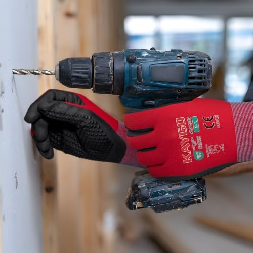 KAYGO MicroFoam Nitrile Coated Work Gloves, Non-Slip Micro-Dots, KG19N