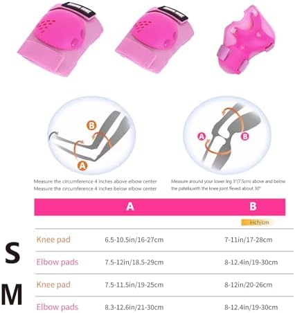 Kids Protective Gear Knee Pads Elbow Pads & Wrist Guards for Roller Skating