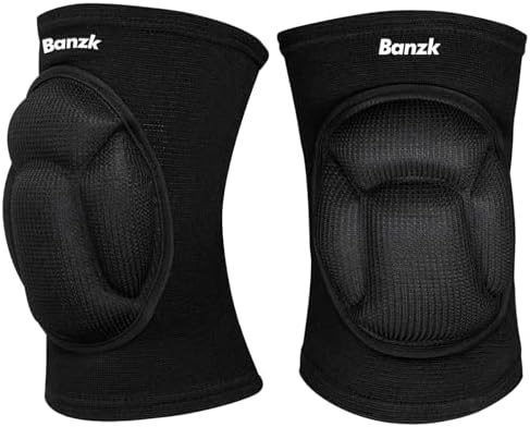Protective Knee Pads, Thick Sponge Anti-slip,Women's/Men's Knee Pads for Volleyball, Rock Climbing, Cycling, Dancing, Gardening, Gardening, Flooring, House Cleaning, Construction Work with Thick EVA Foam Liner Black L