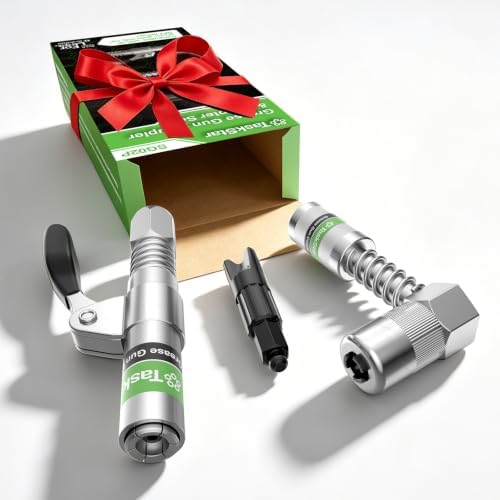 TaskStar Grease Gun Tips Kit Pro, 3-in-1 with 90° Grease Coupler, 1/8" NPT