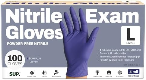 Supmedic SUP Exam Plus® Nitrile Gloves, Powder-Free Disposable Lab Violet