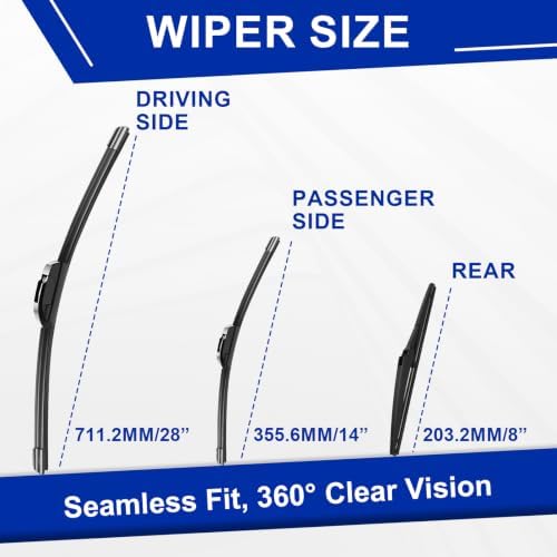 KAIYI 3 Windshield wipers Compatible with Toyota Prius C 2012-2019