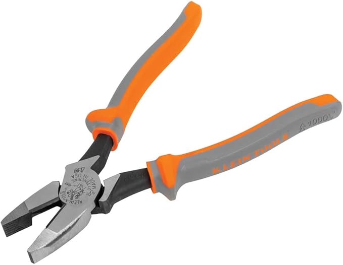Klein Tools 2139NERINS 1000V Insulated Side Cutter Pliers, Made in USA, High Leverage Design, Induction Hardened Knives, 9-Inch
