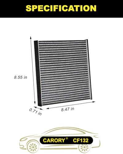 Cabin Air Filter w/Activated Carbon for Toyota Camry (2002-2006), Sienna (2004-2010), Avalon (2000-2004), Lexus RX350 (2007-2009), ES330 (2004-2006), OE# 87139-06030, YZZ05, CF10132, CF132