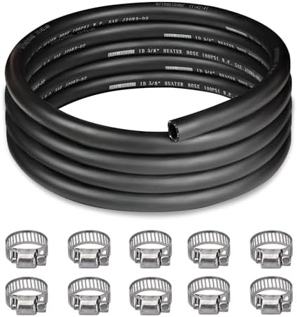 EVIL ENERGY 5/8" Heater Hose Coolant Radiator 10 Clamps 100PSI 10FT