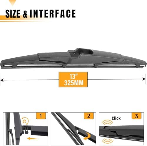 AUTOBOO 13" Rear Wiper Blade Replacement for Kia Sedona Telluride Santa Fe