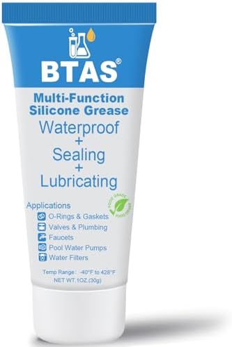 BTAS Silicone Grease for O Rings, Lube Plumbers Faucets Showers Gasket 1oz