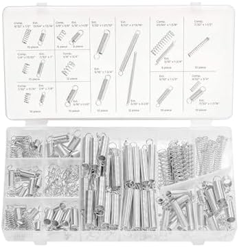 NEIKO 50456A Spring Assortment Set, 200 Piece, Extension and Compression Springs Kit, Zinc Plated Steel Mechanical Compression Springs, Assorted Size Small Springs for All Types of Home Repairs & DIY