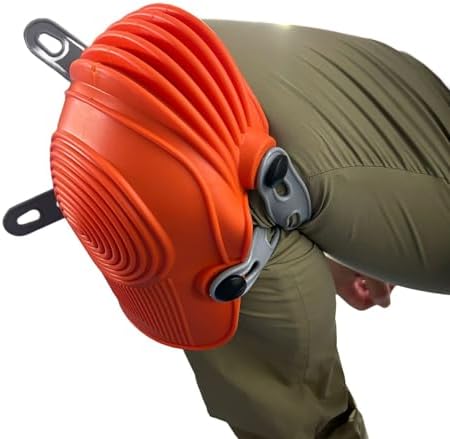 Zeluga 15-431 Ultraflex Non-Skid Premium Protective Gear with Flexible Design Plastic Kneepad, Orange