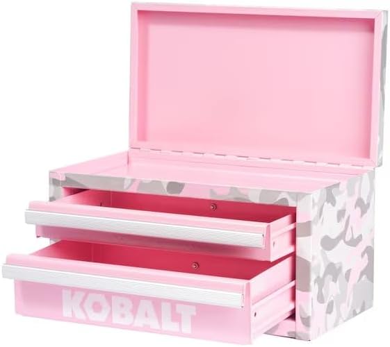 Mini 10.83-in W x 5.91-in H x 5.91-in D 2-Drawer Steel Tool Box Camo Pink, 2 Drawer