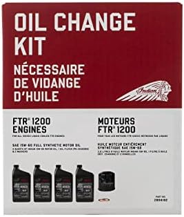 Indian Motorcycle Oil Change Kit for All 60 & 69 Cu In Liquid-Cooled Scout Engines, 4 Quarts 15W-60 Full Synthetic Oil, 1 Oil Filter, 2 Washers, Clutch Performance, Engine Protection - 2880191