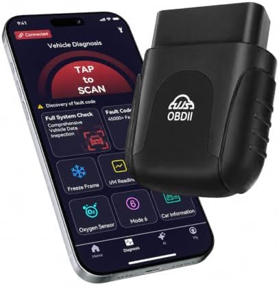 Rocco OBD2 Scanner Bluetooth for iOS & Android, No Subscription(Black)