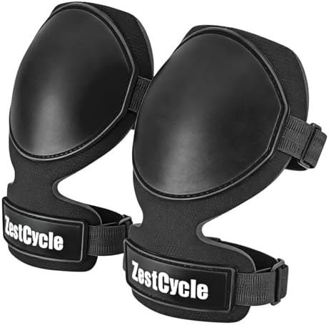 Tactical Knee Pads for Work, Hunting, Construction, Gardening, Paintball w/Foam Padding, Hard Shell & Adjustable Straps (Black)