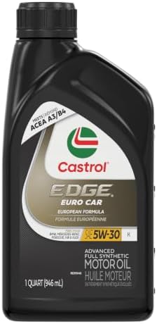 Castrol EDGE Euro 5W-30 K Advanced Full Syn Motor Oil, 1 Quart, Pack of 6