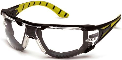 Pyramex Endeavor Plus Safety Glass Black/Gray Frame With Foam Padding Clear H2MAX Anti-fog Lens