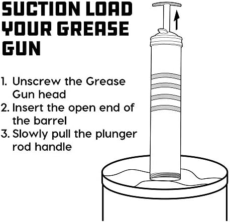 Powerbuilt Mini Pistol Grip Grease Gun with 6 Inch Extension Pipe Attaches at 0 or 90 Degrees, Push Button Air Bleeder Valve; Uses Standard 3 Ounce Cartridges - 648755