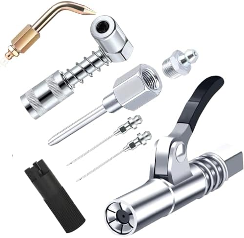 Grease Gun Tips 7PCS Kit,90 degree Grease Gun Coupler Needle Tip Fittings