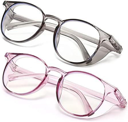 2 Pairs Anti Fog Safety Goggles Protective Glasses Blue Light Blocking Eyeglasses for Men Women